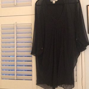 Bat wing chiffon dress oversized overlay